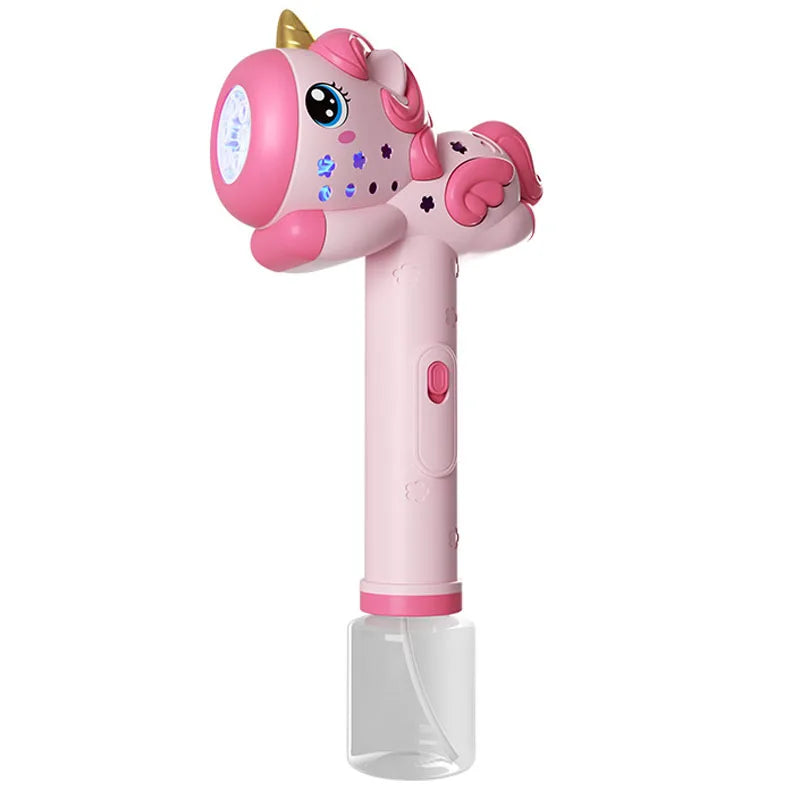 New Unicorn Electric Bubble Gun Automatic Soap Blower With Light Summer Outdoor Party Games Bubbles Machine For Boys Girls Gift