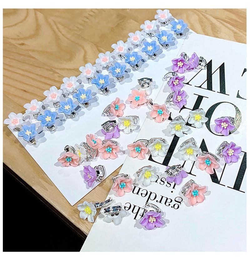 10pcs Small Flower Buckle Hair Clips Hairpins Claws