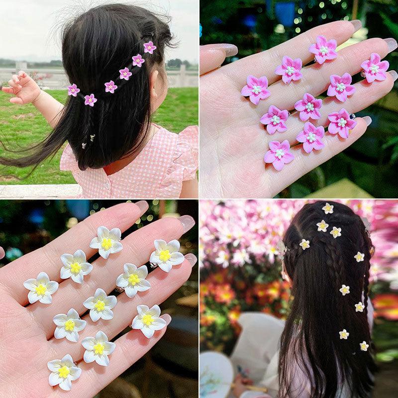 10pcs Small Flower Buckle Hair Clips Hairpins Claws