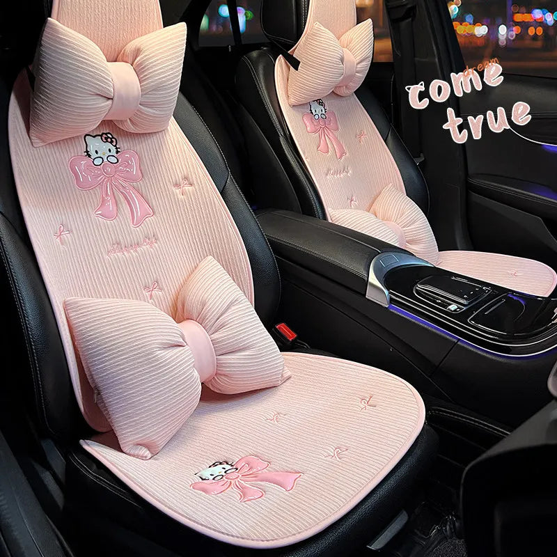 Hello Kitty Car Seat Cover Breathable Pad Mat For Auto Chair Cushion Car Front Seat Cover Four Seasons Anti Slip Mat