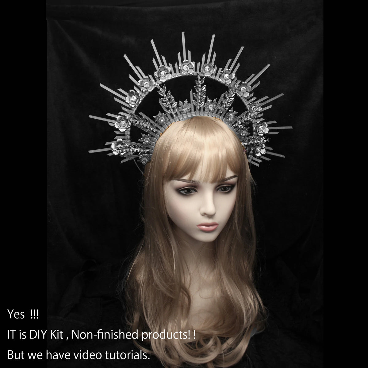 DIY Zip Tie Boho Wedding Bridal Sun Halo Met Gala Festival Headband Goddess Crown Gold Crown Headpiece  Non-finished products