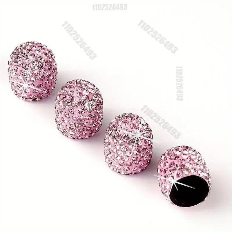 2/4PCS Diamond Car Tire Valve Caps Shining Dust-proof Wheel Valve Cover Vehicle Bling Crystal Valve Cap Car Styling Accessories