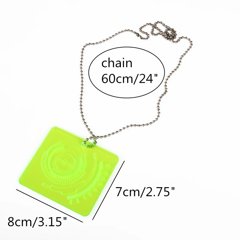 KUGUYS Futuristic Hacker Pendant Necklace for Women Acrylic Neon Green Pink Jewelry Chain Length 50cm/60cm/70cm