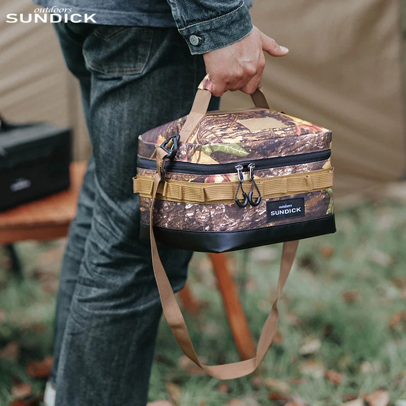 1 Black/Brown/Army Green/Camo Optional Camping Insulated Outdoor Camping Bowl Cup Storage Bag