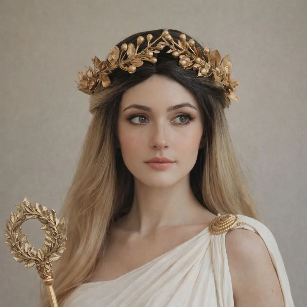 Gold Leaf Crown Burgundy Elven Circlet Crown