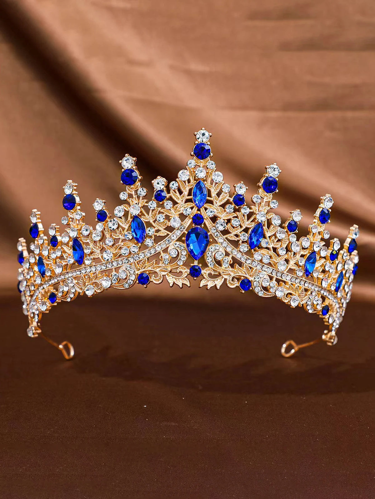 European Baroque Style Heavy-Duty Full Diamond Crown Bridal Wedding Crown, Dinner Birthday Runway Show Diamond-Encrusted Hair Cr