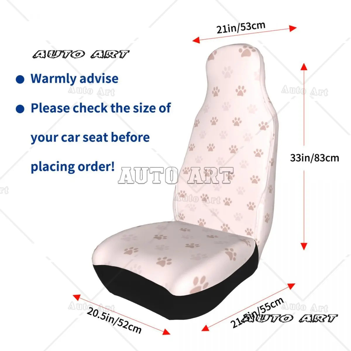 Cute Animal Paw Pattern Universal Car Seat Cover
