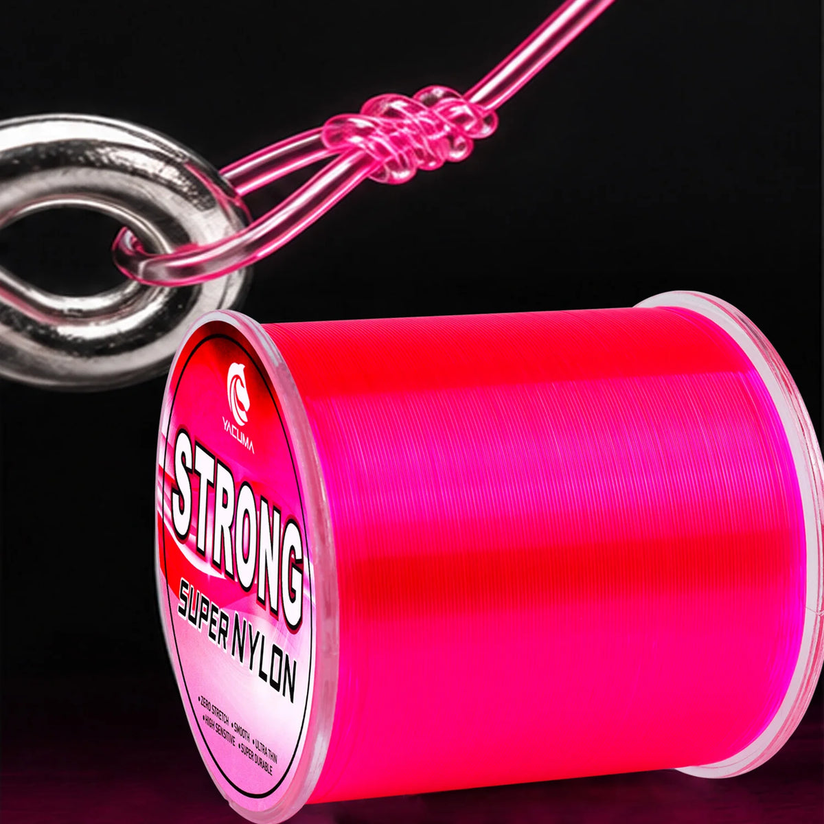 YACUMA 500M-546YDS Strong Pink Nylon Monofilament Fishing Line 5-42LB Strength