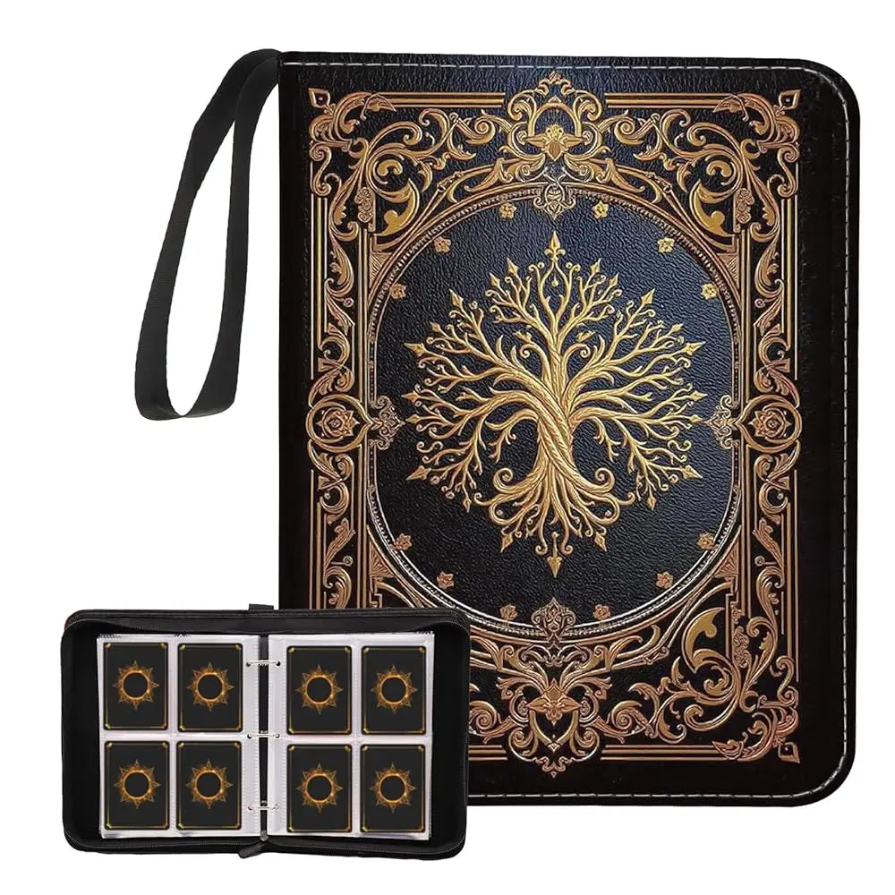 Donut 4 Pocket Card Binder Cartoon TCG Zipper Album Book Multi-Pocket Expandable Photo Collection File for Pokemon Card ID Badge