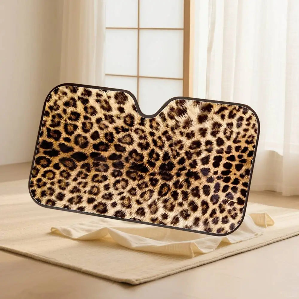 Animal Fur (Leopard Print) Car Sun Shade Windshield Cover