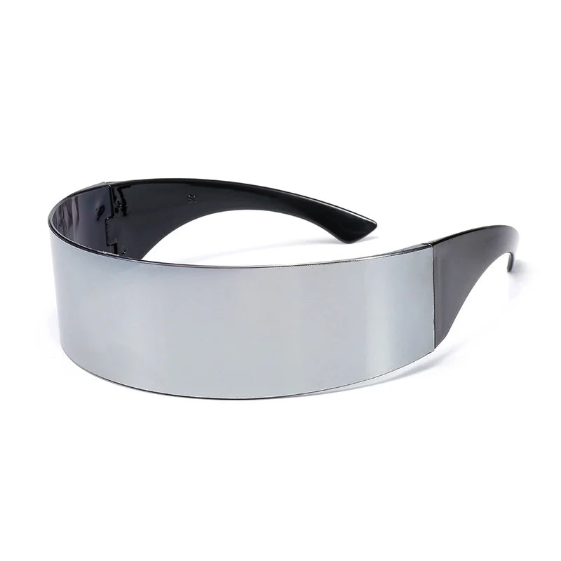 Y2K Futuristic Narrow Cyclops Visor Sunglasses Women Men Laser Sun Glasses UV400 Mirrored Lens Costume Party Eyewear