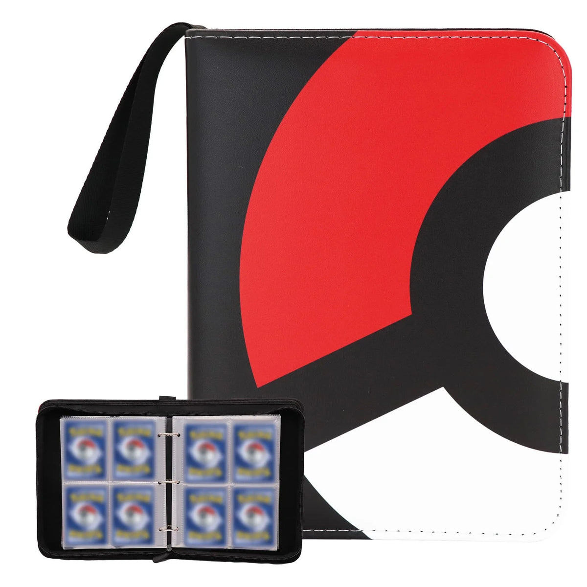 Donut 4 Pocket Card Binder Cartoon TCG Zipper Album Book Multi-Pocket Expandable Photo Collection File for Pokemon Card ID Badge