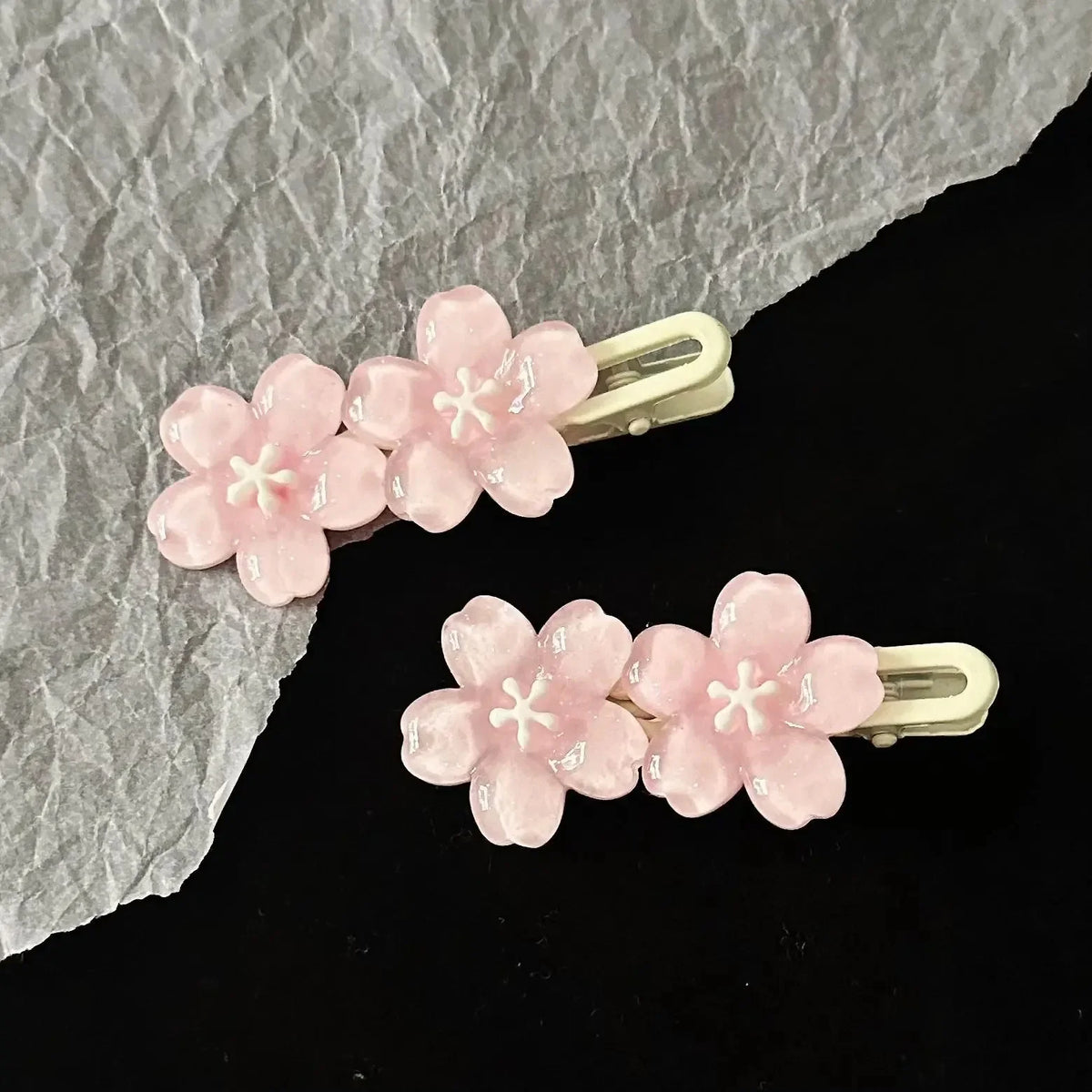 Jelly Cherry Blossom Hair Clips