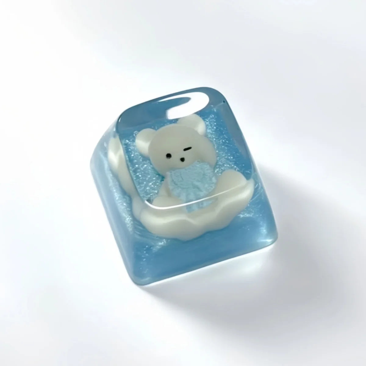 4pcs Cute Pixel Cat Transparent Keycap Custom Personalised Cartoon DIY Kawaii Keycaps for Cherry MX Switch Mechanical Keyboard