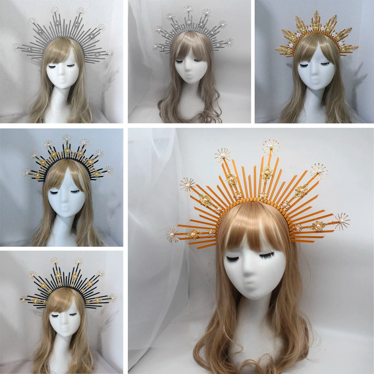 Sunburst Celestial Headband Star Sun Halo Goddess Crown Gold Halo Headpiece For Parties Birthdays Wedding Maternity Photoshot