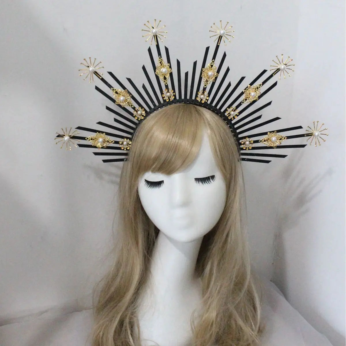 Sunburst Celestial Headband Star Sun Halo Goddess Crown Gold Halo Headpiece For Parties Birthdays Wedding Maternity Photoshot