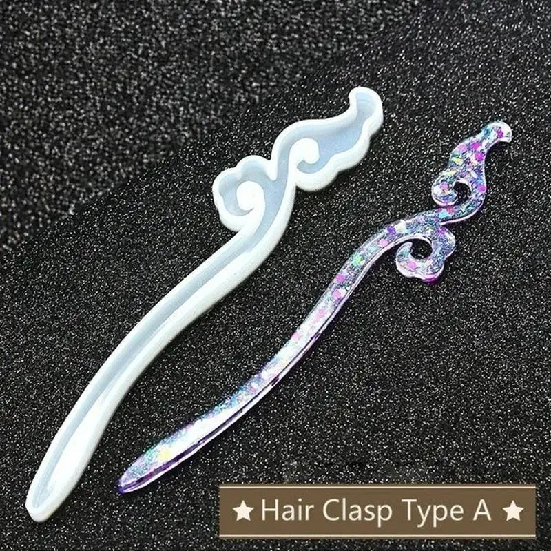 New Transparent Hairpin Silicone Special Mould For Resin DIY Hair Jewelry Making Mold Epoxy Resin Molds Ladies Hair Decorative