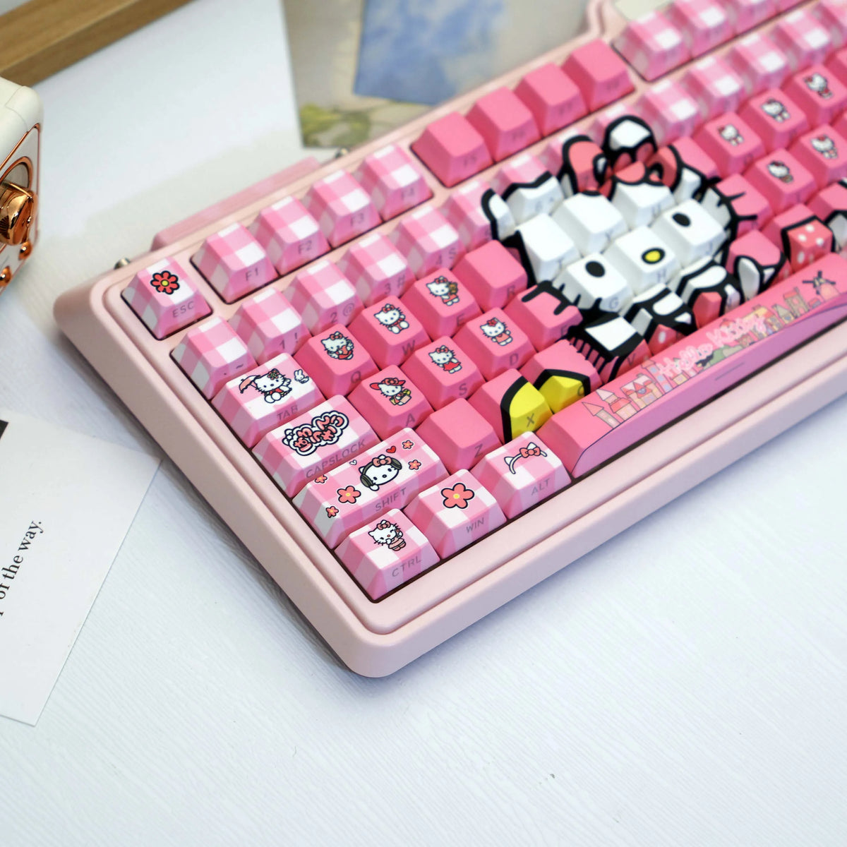 138 Keys Pink Hello Kitty PBT Keycaps Cherry