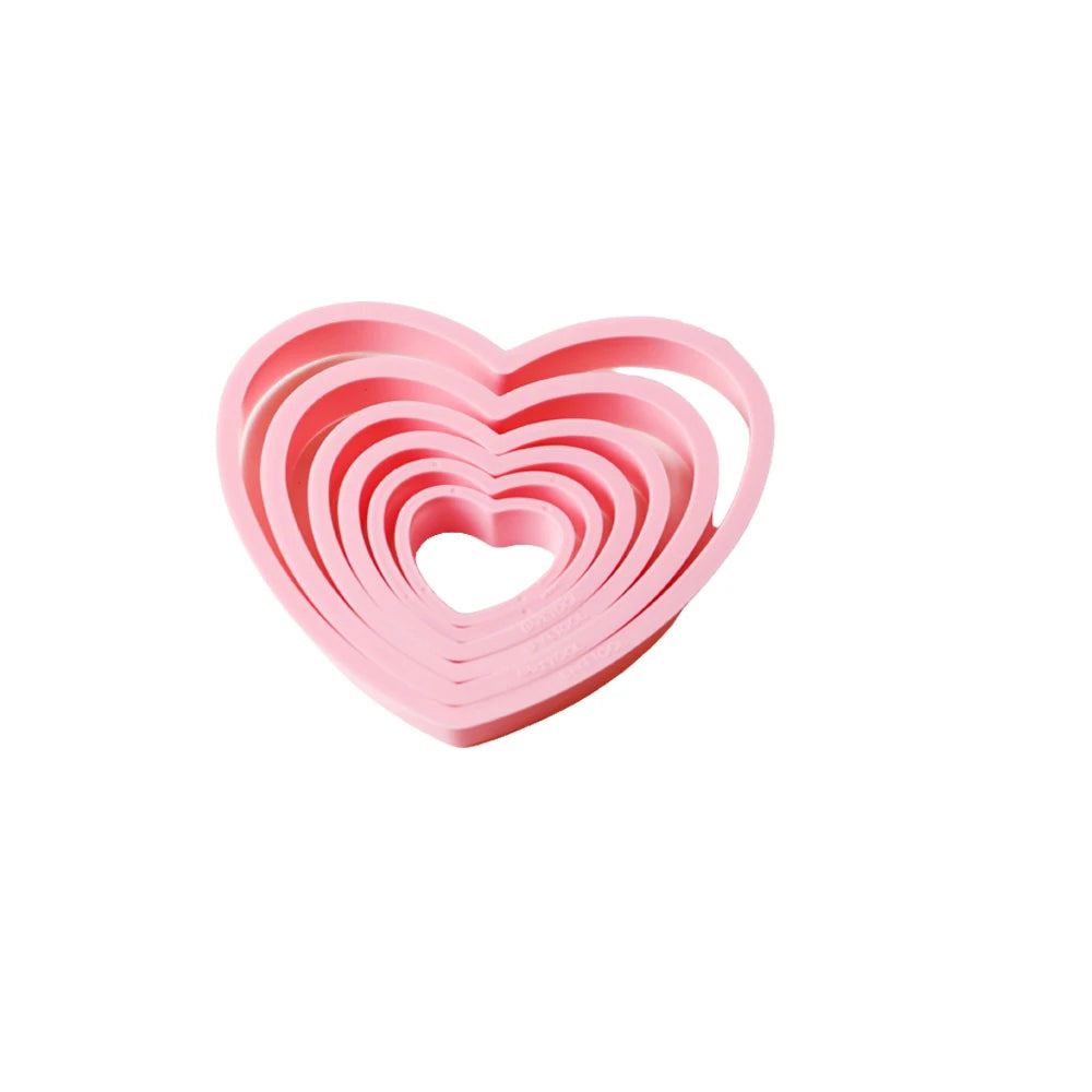 1set/3sets Pink Heart Star Flower Cookie Biscuit Cutter Stencil Molds Kitchen Baking Tools Set