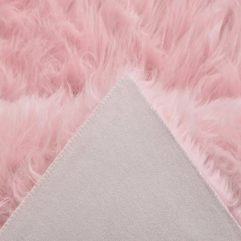 Heart Shaped Fluffy Rug Faux Wool Shag Carpet