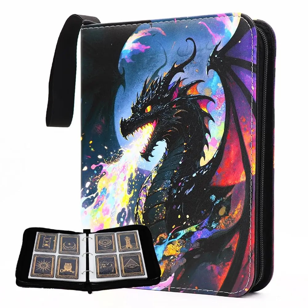 Donut 4 Pocket Card Binder Cartoon TCG Zipper Album Book Multi-Pocket Expandable Photo Collection File for Pokemon Card ID Badge