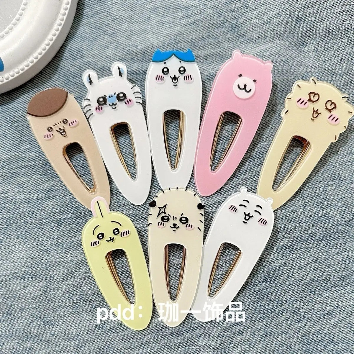 Chiikawa Acrylic Duckbill Hair Clips Kawaii Usagi Hachiware Cartoon Side Bangs Barrettes Girls Daily Hair Accessories
