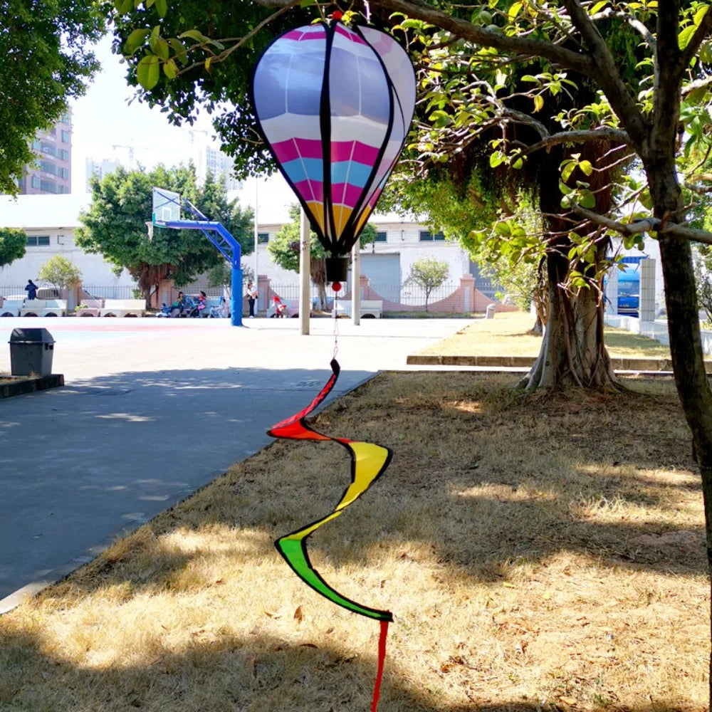 Plastic Hot Air Balloon Spinner Rainbow Color Multistyles Color-changing Film Wind Spinners 40cm Balloon Rotating Windmill