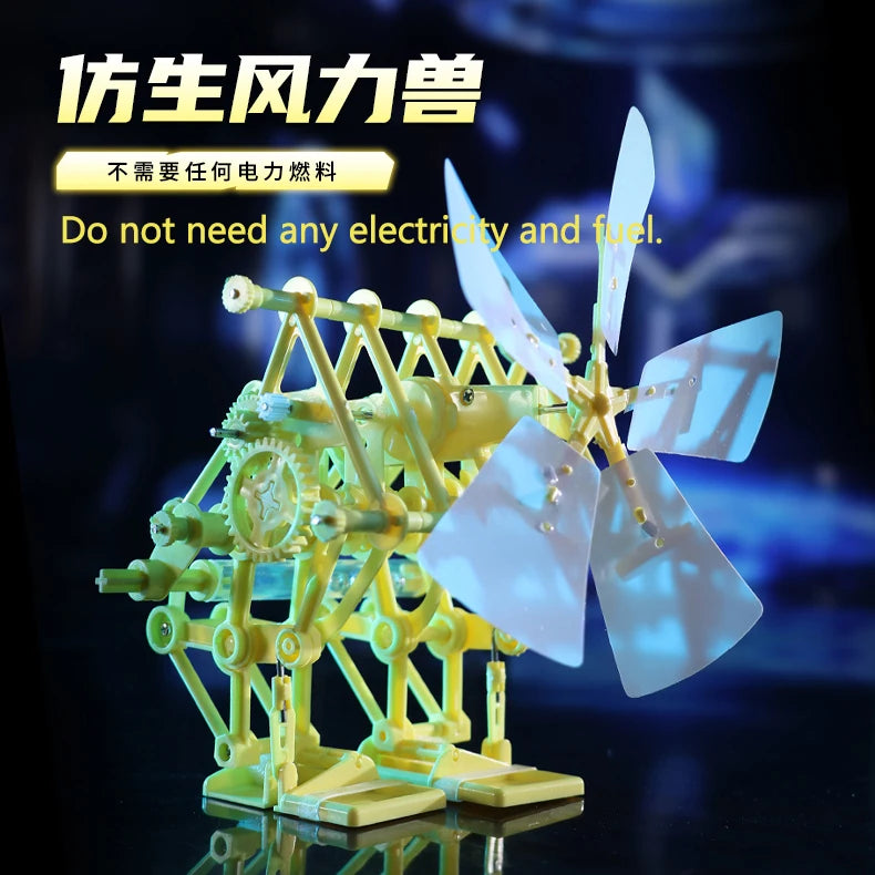 Wind Energy Powered Beast Robot Science And Educatio Puzzle Assembly Creative Mechanical DIY Kit Child Education Toy