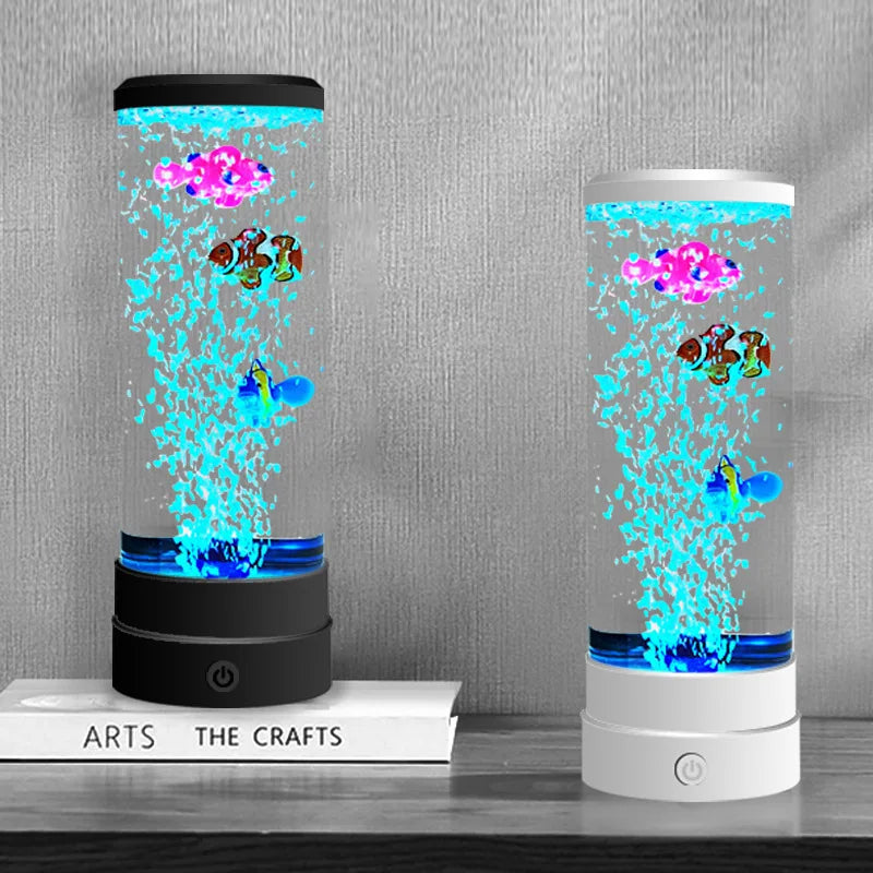 LED Multi-color Bubble Fish Aquarium with USB Plug-in