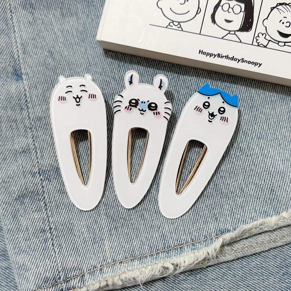 Chiikawa Acrylic Duckbill Hair Clips Kawaii Usagi Hachiware Cartoon Side Bangs Barrettes Girls Daily Hair Accessories