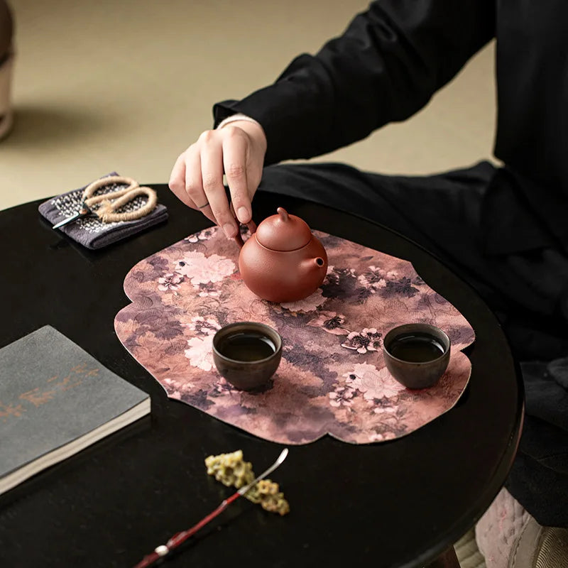 Tea Mat Zen Waterproof Dry Brew Table Pad Portable Travel Outdoor Kung Fu Tea Ceremony Set Accessories Minimalist Home Decor