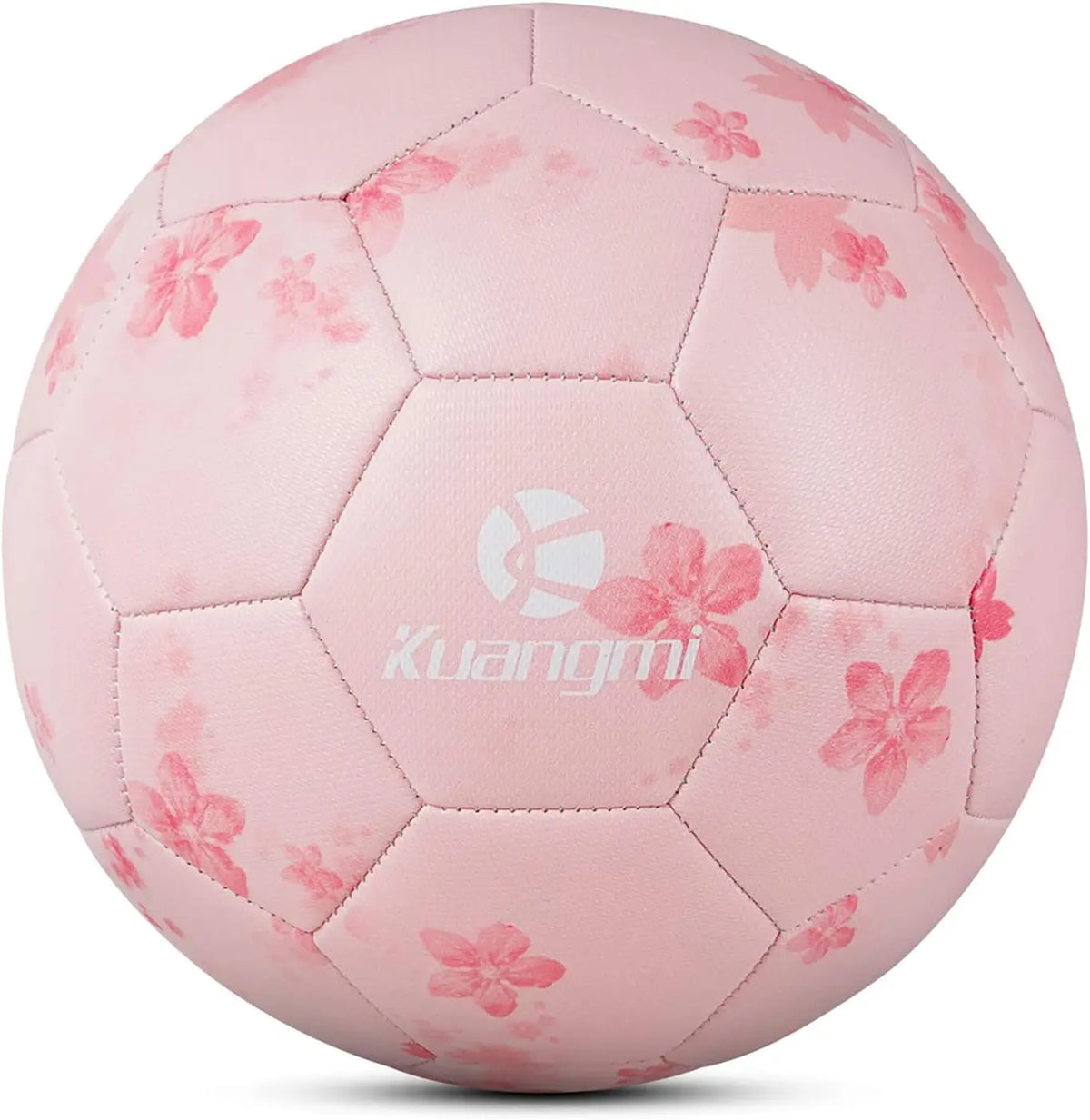 Kuangmi Pink Cherry Blossom Design Socce Ball Size 5- Youth Leisure Competition Training Football