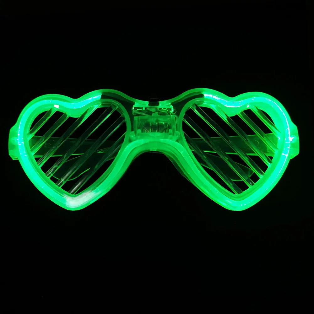 5/10/20/30/50 Bulk Light Up Glasses Heart Shaped LED Glasses Glow In The Dark Party Supplies for Birthday Wedding Party Favors