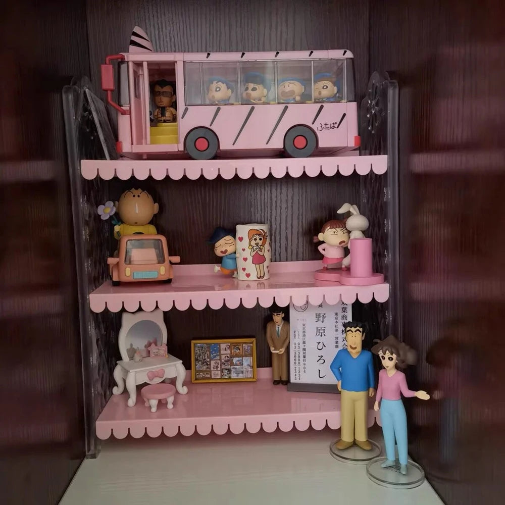 Desktop Folding Storage Rack, Pink, Foldable, Dormitory Storage Artifact, Desk, Girl Sundries, Decorative, 3-Layer
