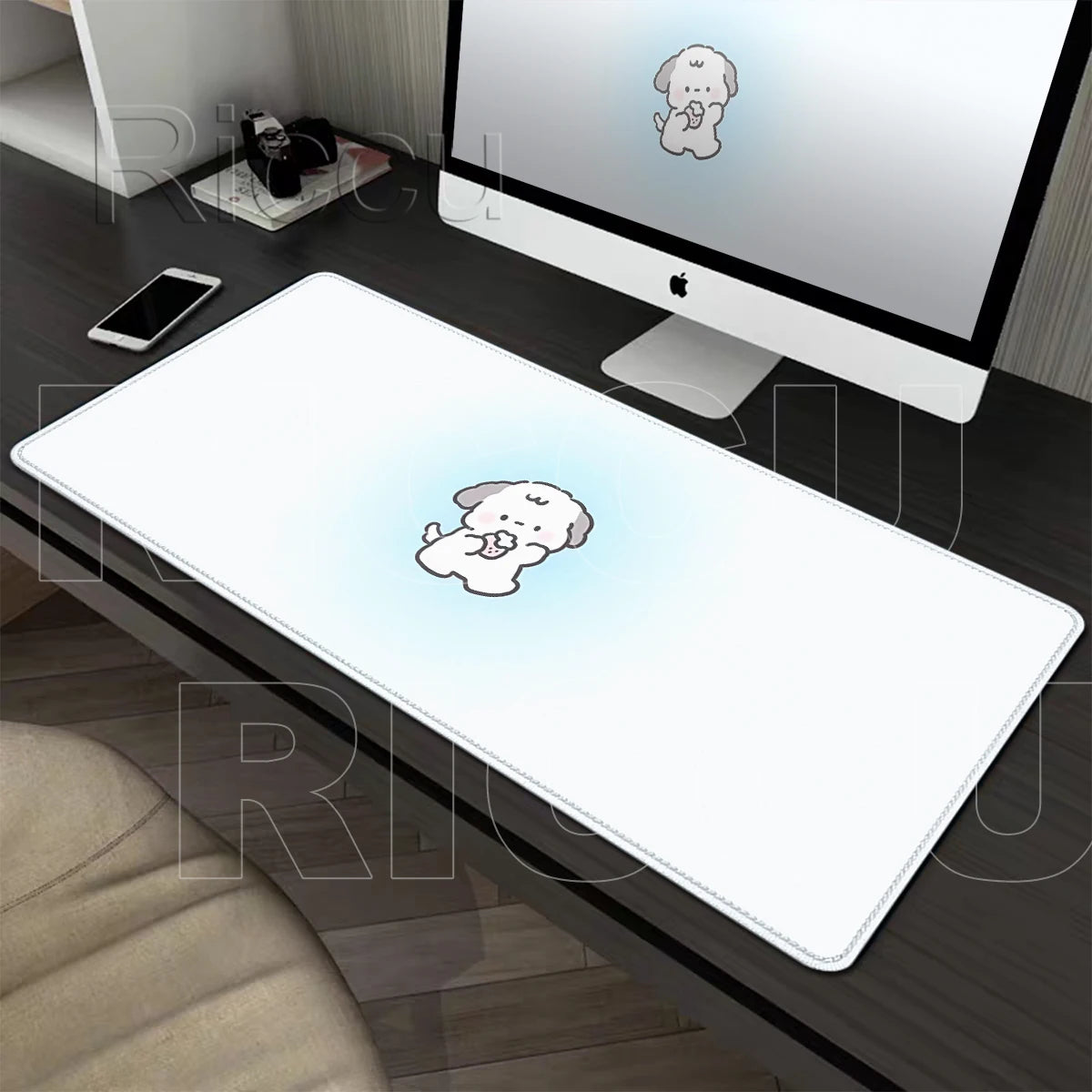 Kawaii Cartoon Kitten Gradient Mousepad Large Rubber Base Table Desktop Mat Office Gamer Computer Speed Type Carpet Keyboard Pad