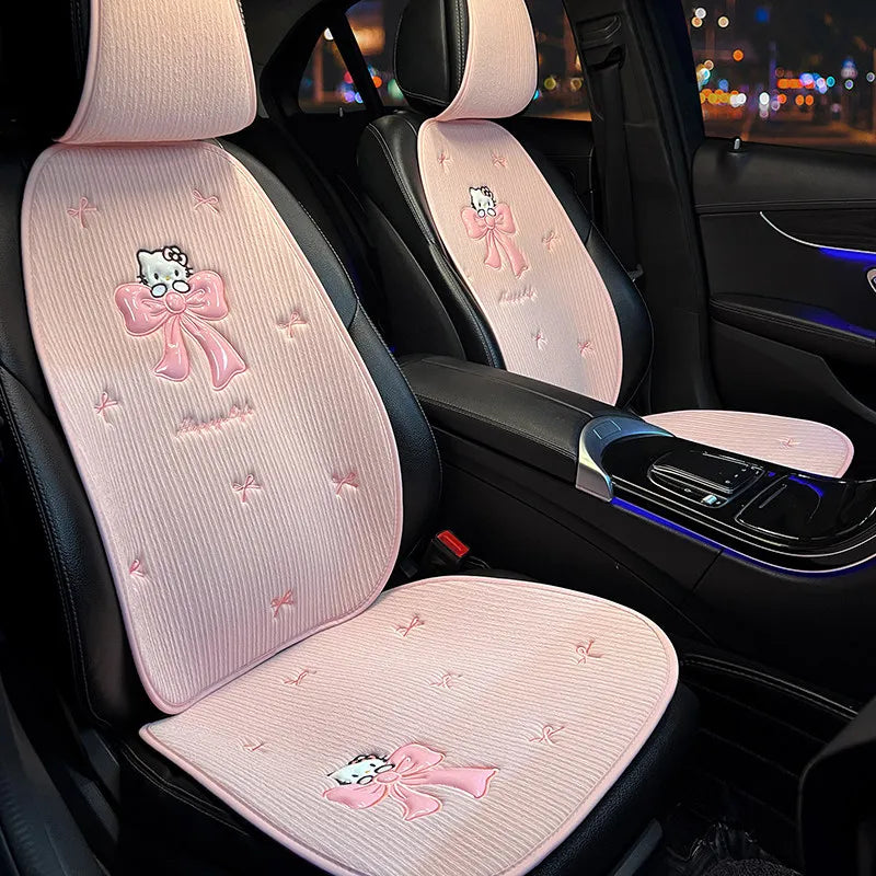 Hello Kitty Car Seat Cover Breathable Pad Mat For Auto Chair Cushion Car Front Seat Cover Four Seasons Anti Slip Mat
