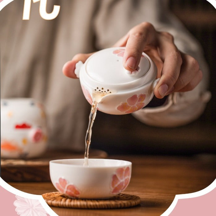 Sakura Kuaike Cup Portable ceramic Tea Set