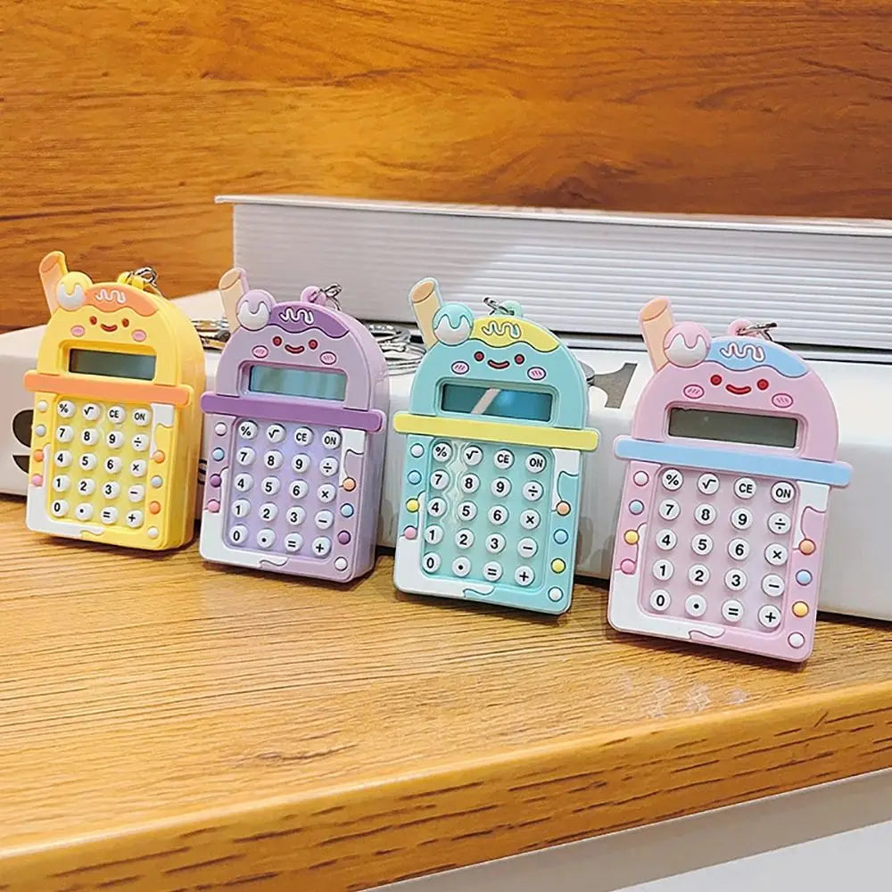 Portable Kawaii Mini Calculator 8 Digits Display Candy Color Student Stationery Lightweight Maze School Supplies Office