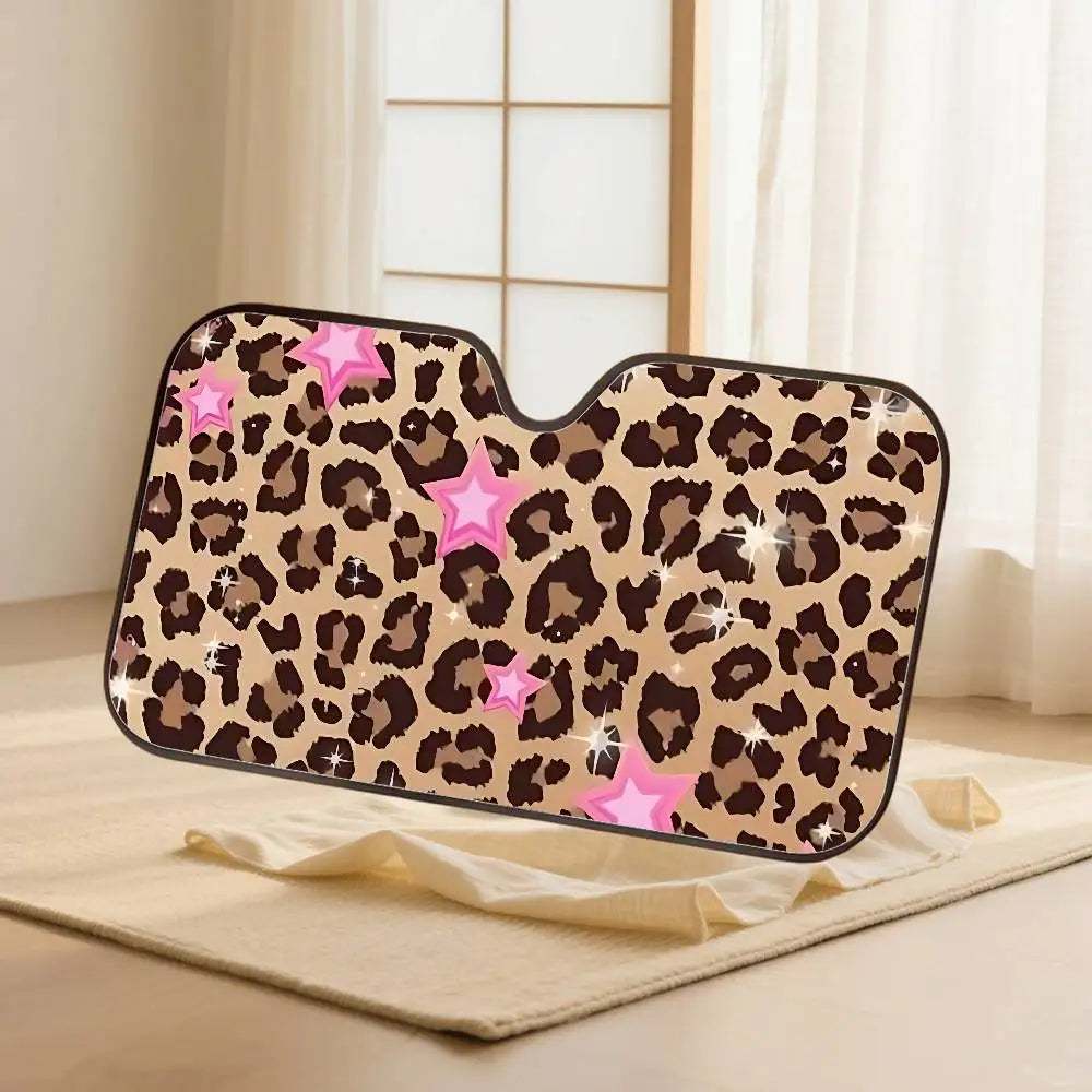 Animal Fur (Leopard Print) Car Sun Shade Windshield Cover
