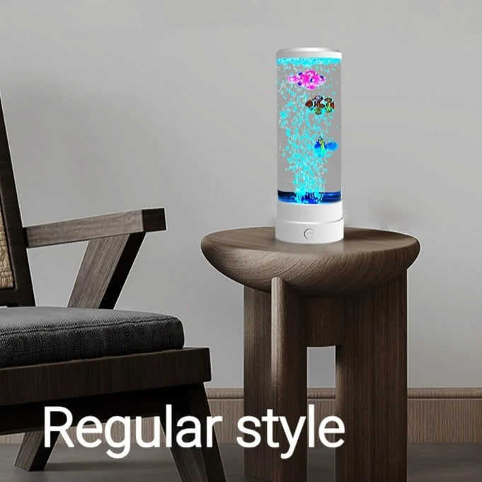LED Multi-color Bubble Fish Aquarium with USB Plug-in