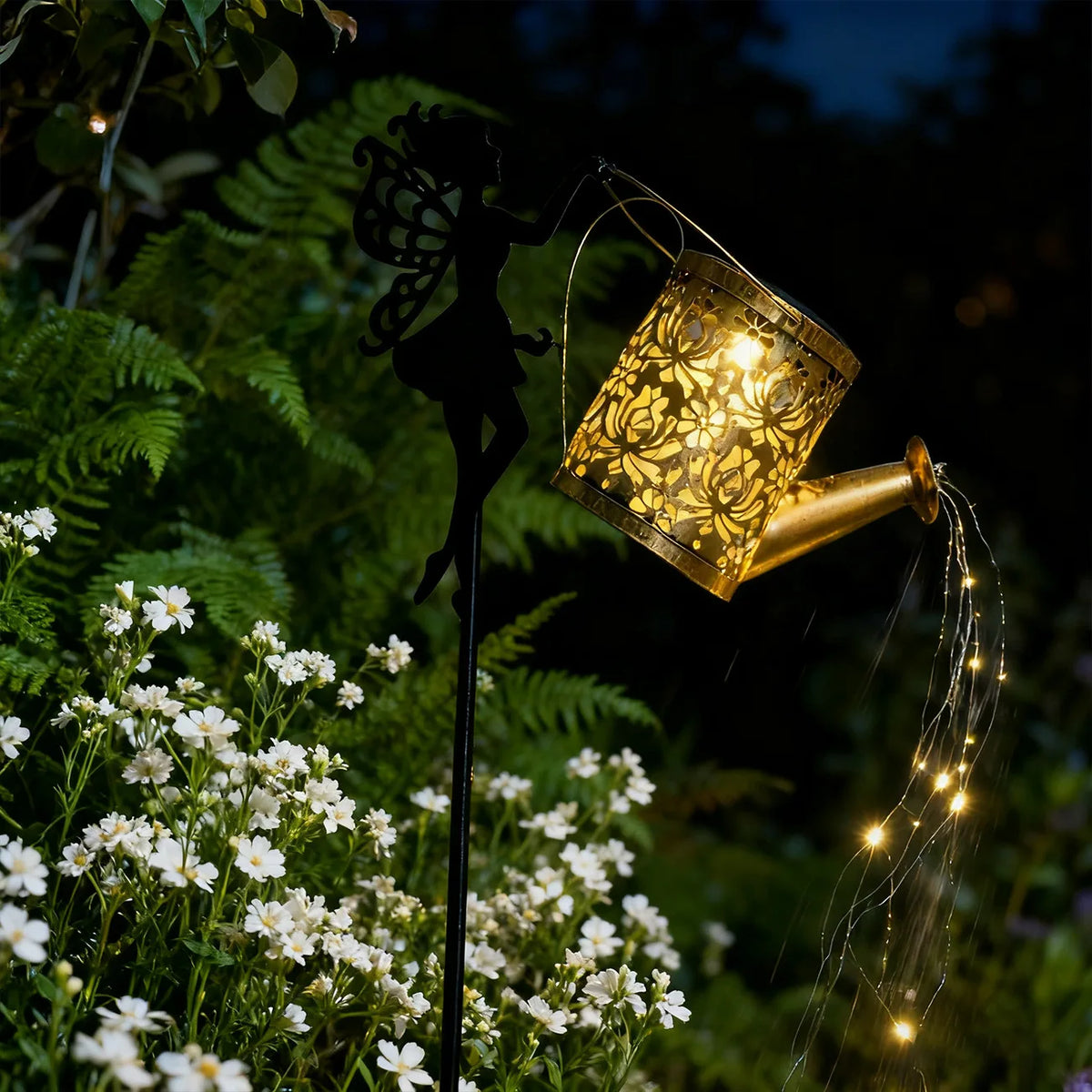 Spring planting, warm lighting, fairy tale kettle, Christmas and Halloween decoration, outdoor solar lights, garden decorations
