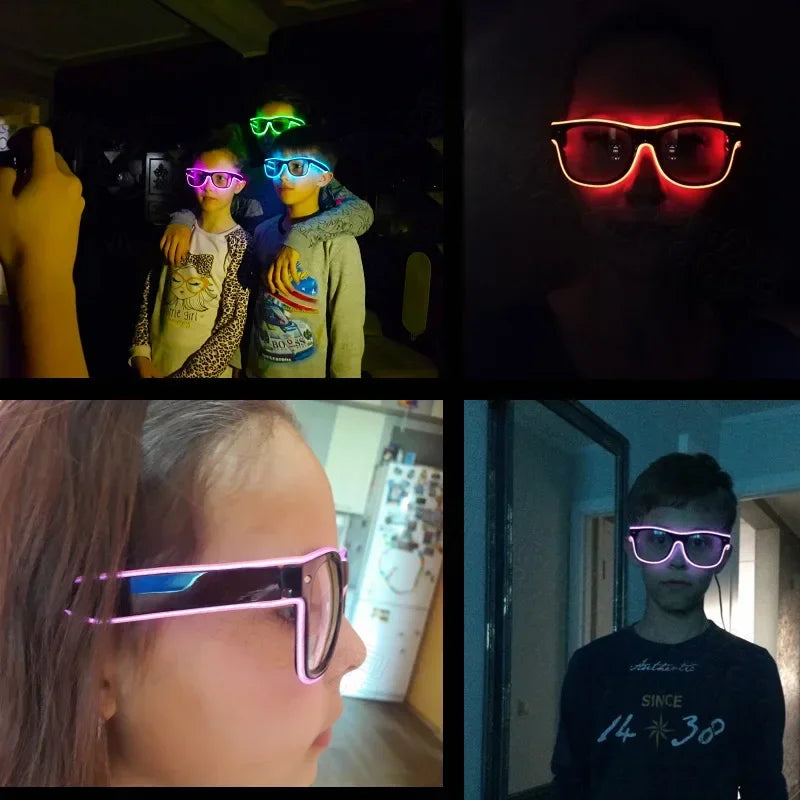 Flashing Glasses EL Wire LED Glasses Glowing Party Supplies Lighting Novelty  Bright Light Festival Neon Party Glow Sunglasses