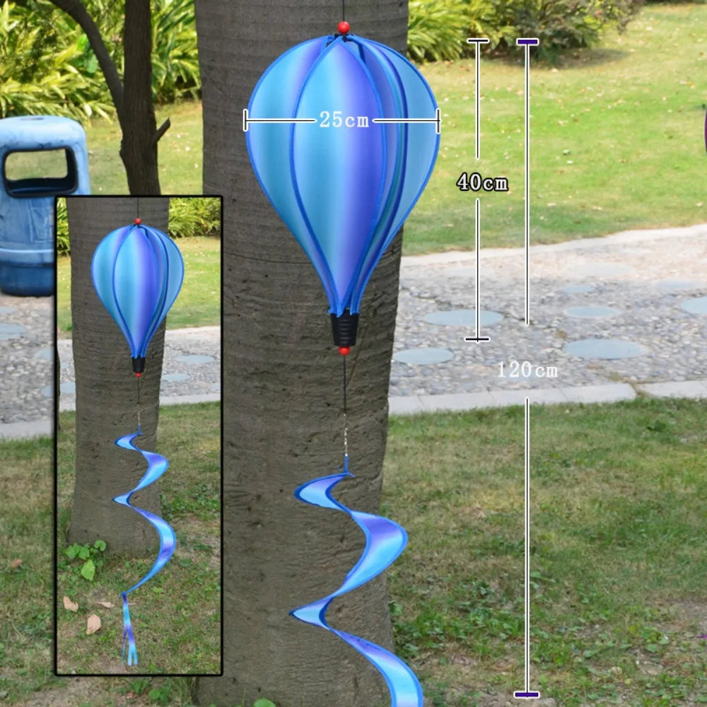 Plastic Hot Air Balloon Spinner Rainbow Color Multistyles Color-changing Film Wind Spinners 40cm Balloon Rotating Windmill