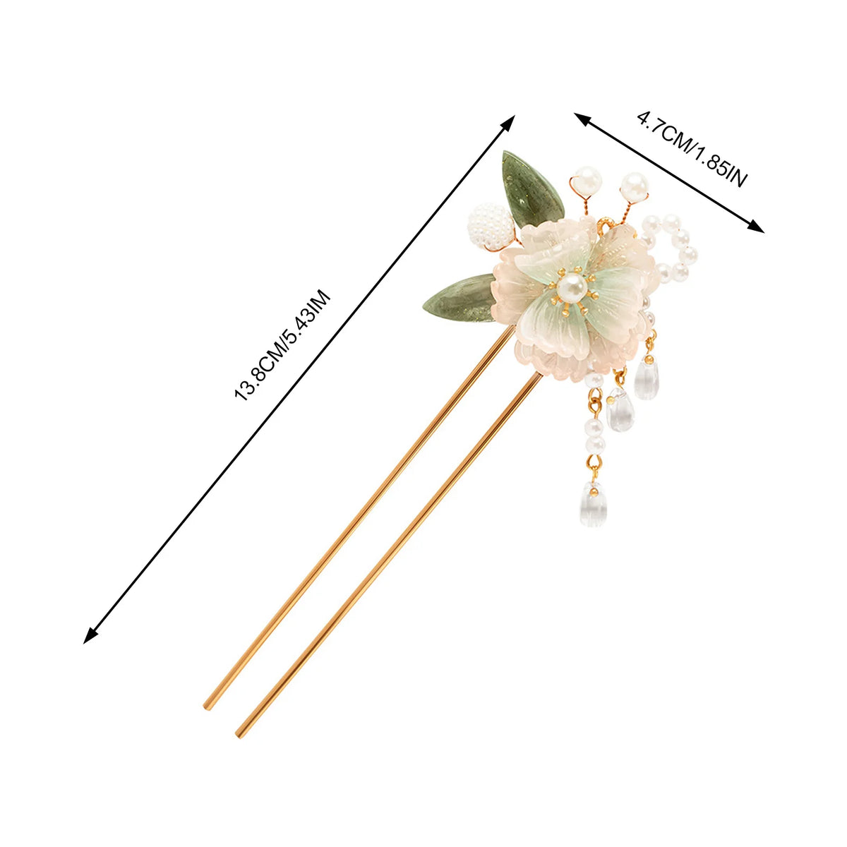 U Shaped Hair Sticks Forks White Pink Flower Designs Pearls Hair Clips New Chinese Style Hair Jewelry for Women and Girls