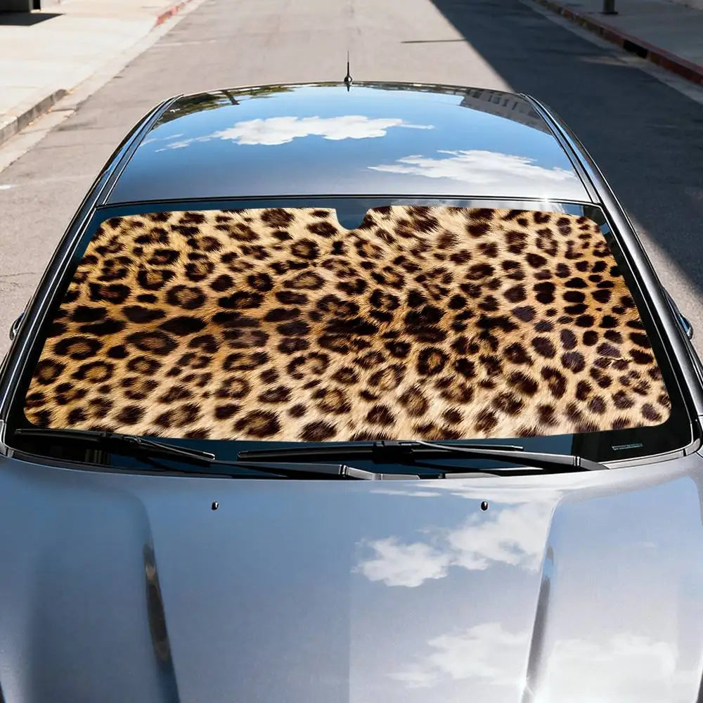 Animal Fur (Leopard Print) Car Sun Shade Windshield Cover
