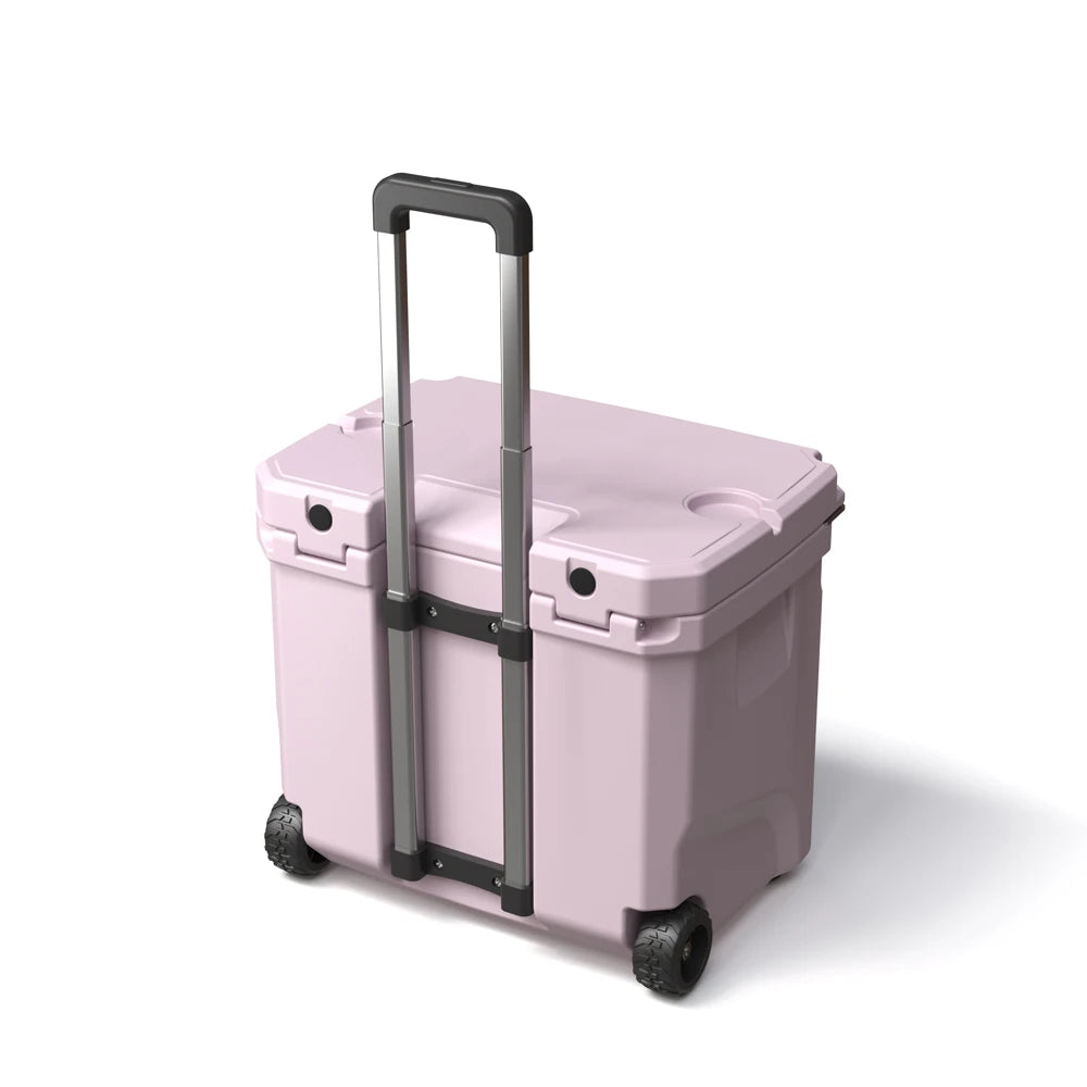 35L Outdoor Insulated Waterproof PE PU Wheels Cooler Portable Ice Chest with Speakers for 5 Days Wine Food Storage Camping