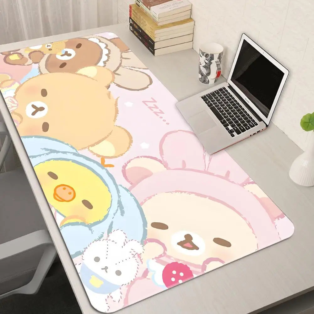 XXL Cartoon Pink Mouse Pad Anime Kawaii Keyboard Rug Laptop Cute Gaming Soft Mousepad Computer HD Desk Mat