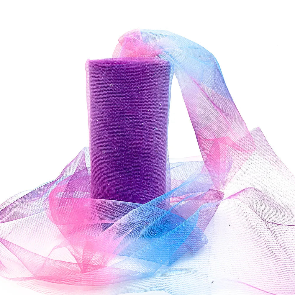 10 Yards Rainbow Glitter Tulle Roll