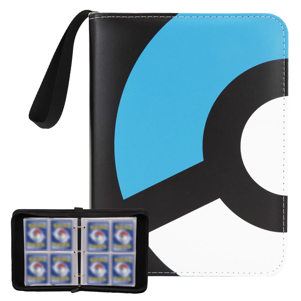 Donut 4 Pocket Card Binder Cartoon TCG Zipper Album Book Multi-Pocket Expandable Photo Collection File for Pokemon Card ID Badge