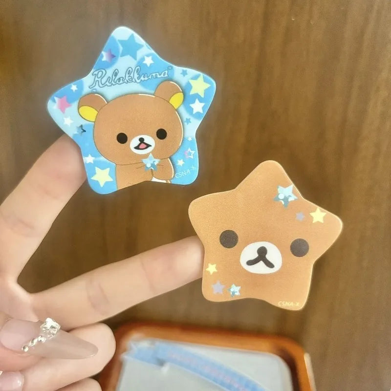 Cute Five-pointed Star Relaxed Bear Hairpin Cartoon Little Bear Side-Part Acrylic Girl Hairpin Sweet Girl Hair Accessory
